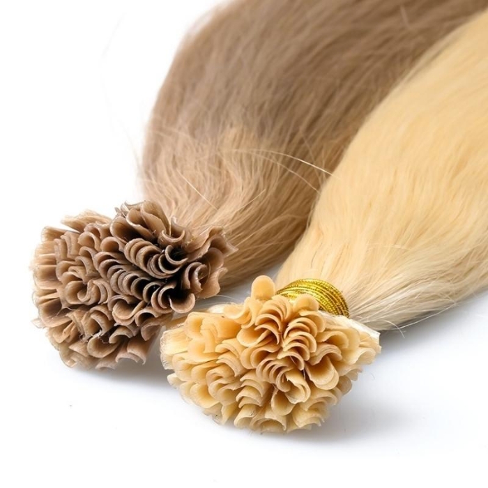 Italian keratin K-tip bonds close up